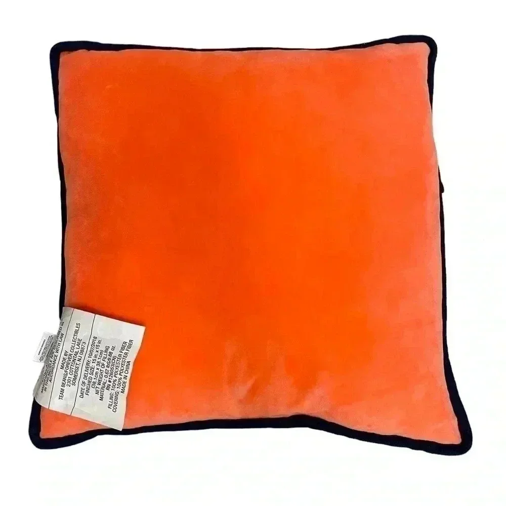 Denver Broncos Football Orange Blue Squared Christmas Pillow 15”X15”